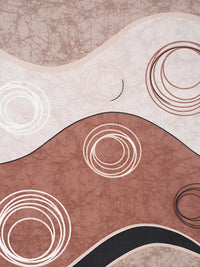 KLOTTHE Brown & Beige Abstract Printed King Bedsheet & 2 Pillow Covers