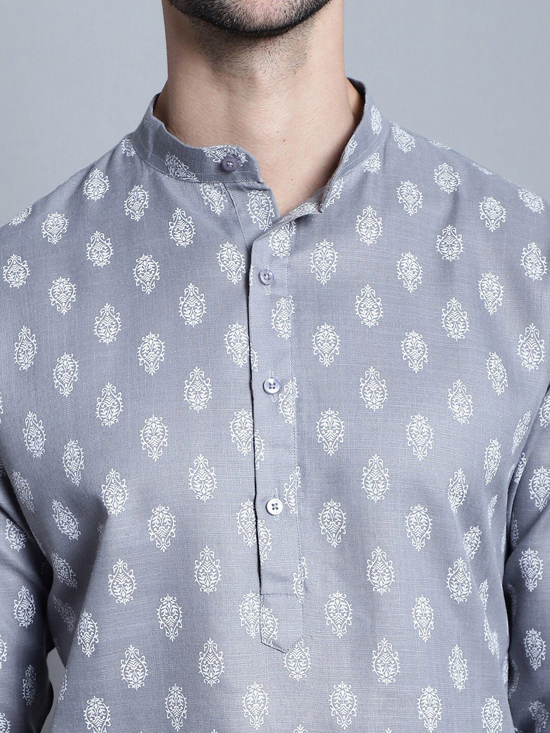 JOMPERS ETHNIC MOTIF CARTED BAND COLTER COTTA KURTA