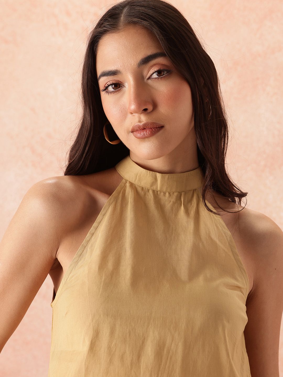 all about you Halter Neck Pure Cotton A-Line Top