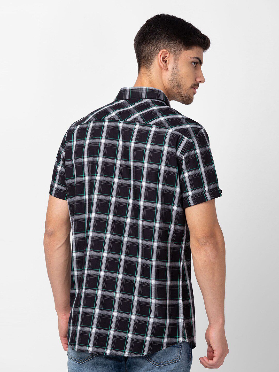 SPYKAR Men Classic Slim Fit Tartan  Checked Cotton Casual Shirt