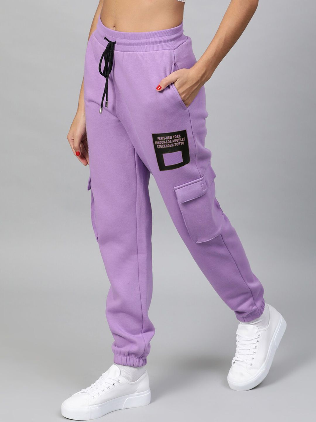 STREET 9 Women Lavender Regular Fit Solid Joggers