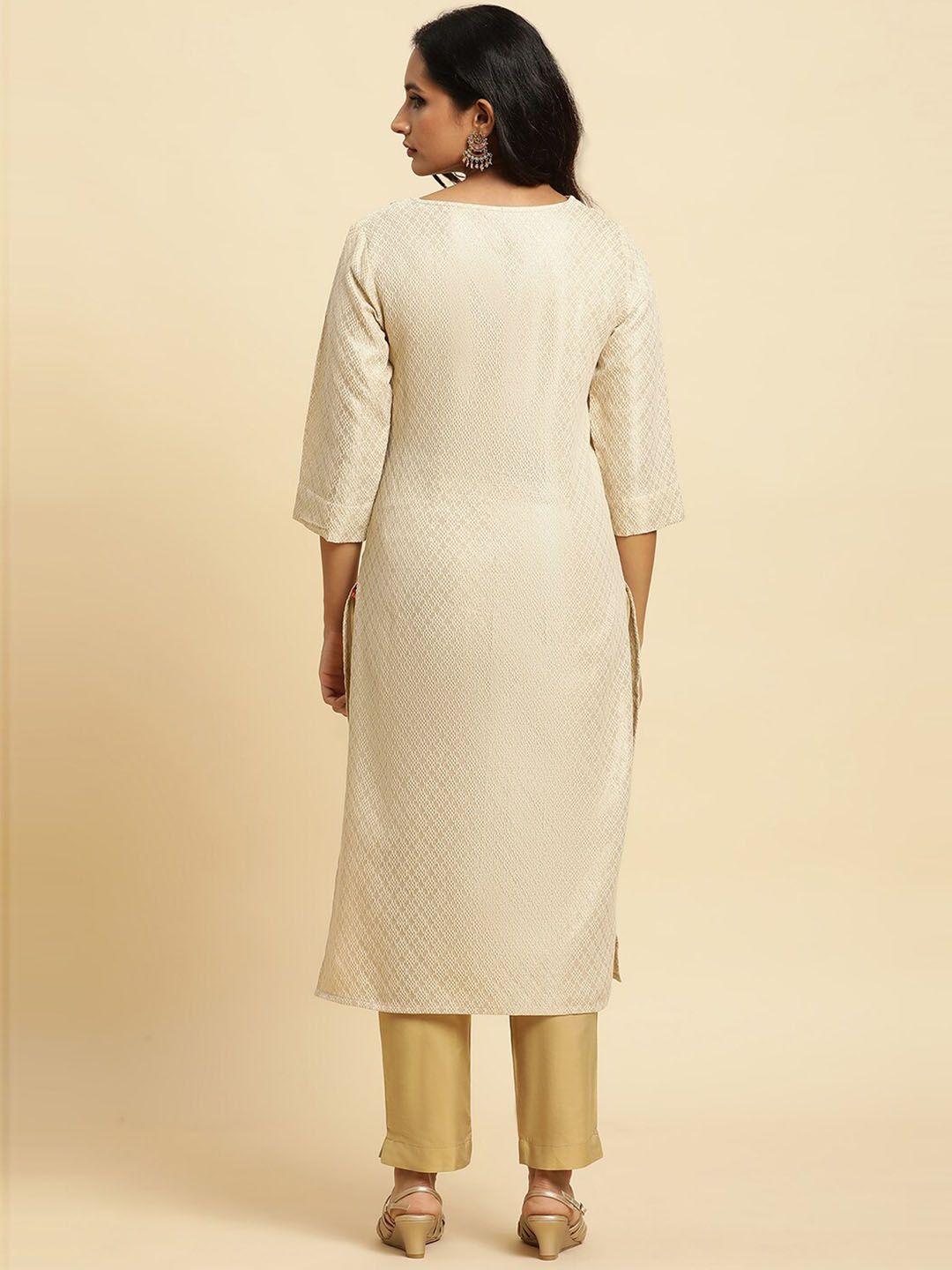 W Woven Design Sequinned Kurta