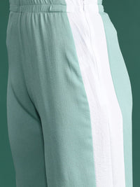 Dressberry Side-Stripe Detail Textured Trousers wit T-shirt Co-ords