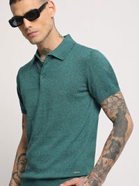 THE BEAR HOUSE Men Solid Regular Fit Cotton Polo Collar T-Shirts