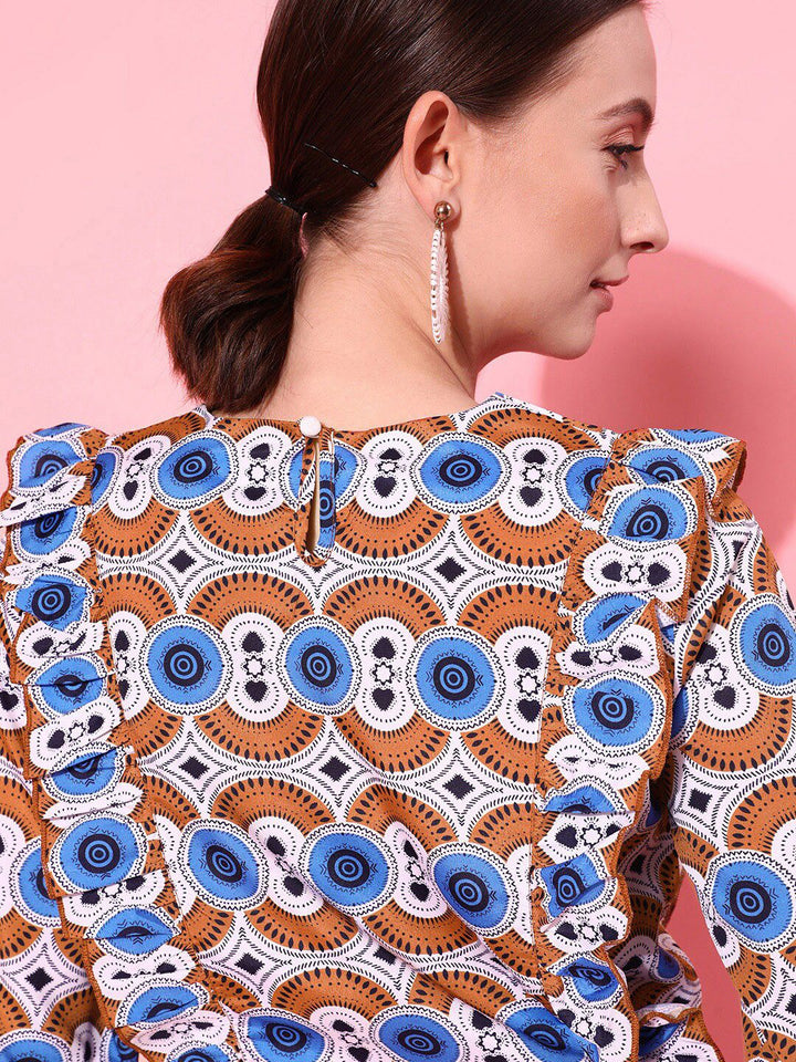 STREET 9 Alluring White Geometric Top