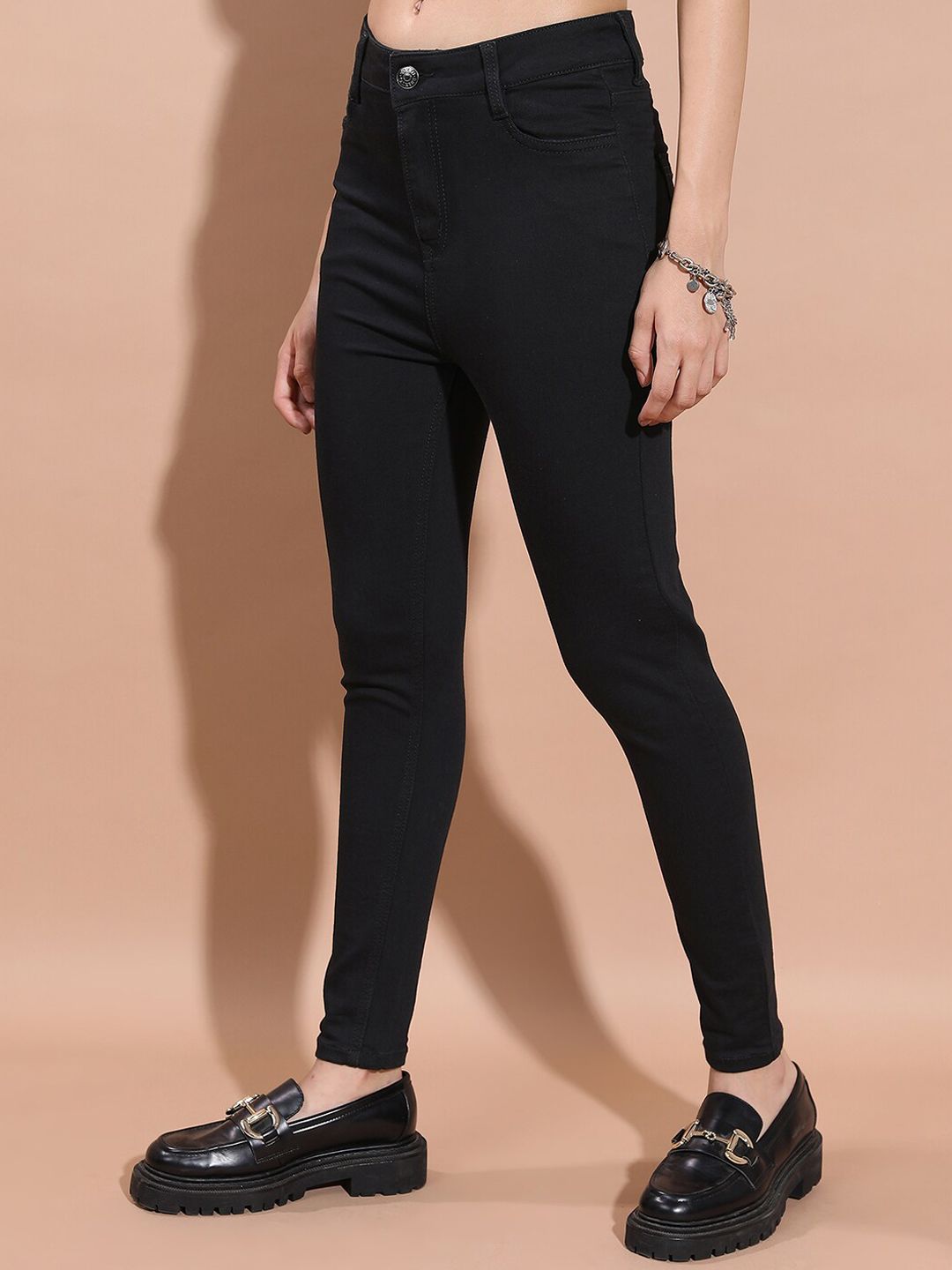 Basics By Tokyo Talkies Women Mid-Rise Clean Look Skinny Fit Stretchable Jeans