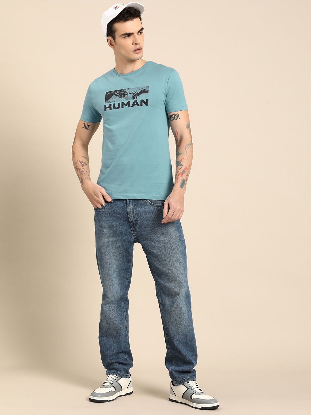 Being Human Typography Printed Pure Cotton T-shirt
