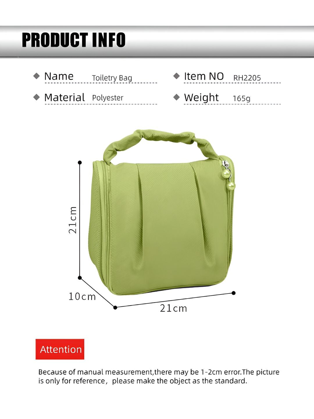 Cortina Green Water Resistant Makeup Organiser