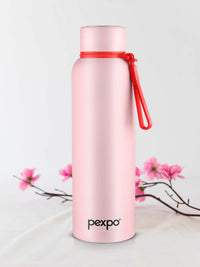 Pexpo Bravo Baby Pink ISI Certified Thermosteel Hot & Cold flask Insulated Water Bottle 1L