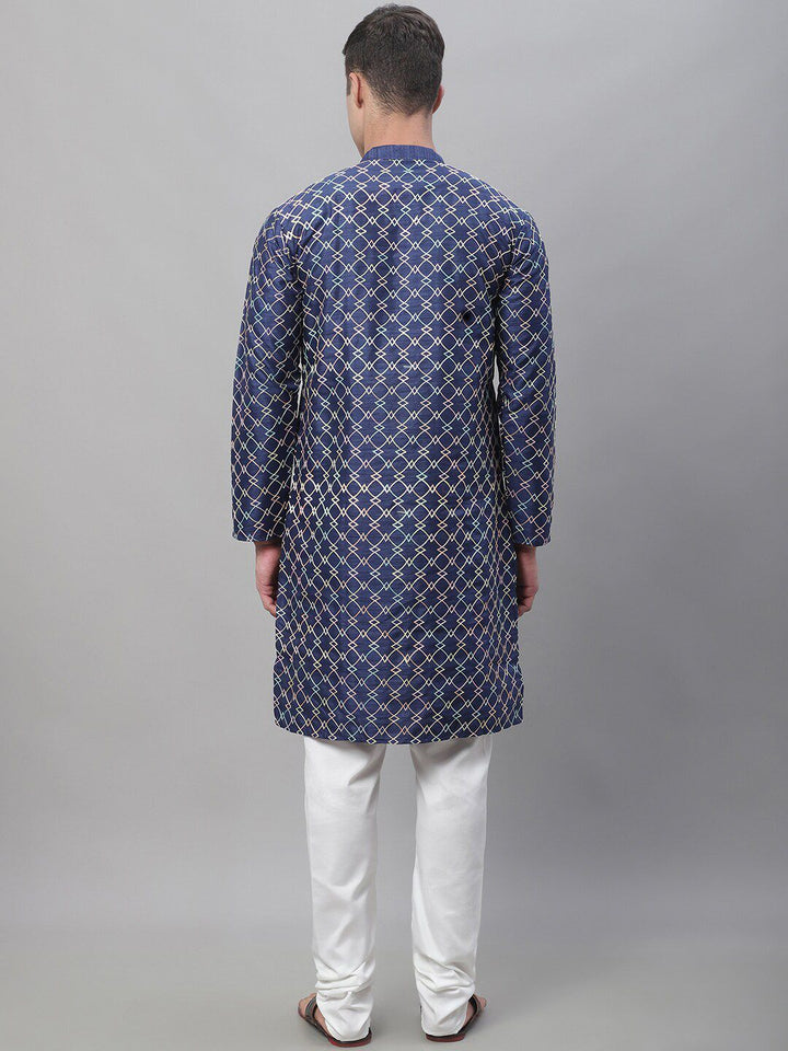 SOJANYA Kurta Biasa Sulam Geometrik Dengan Churidar
