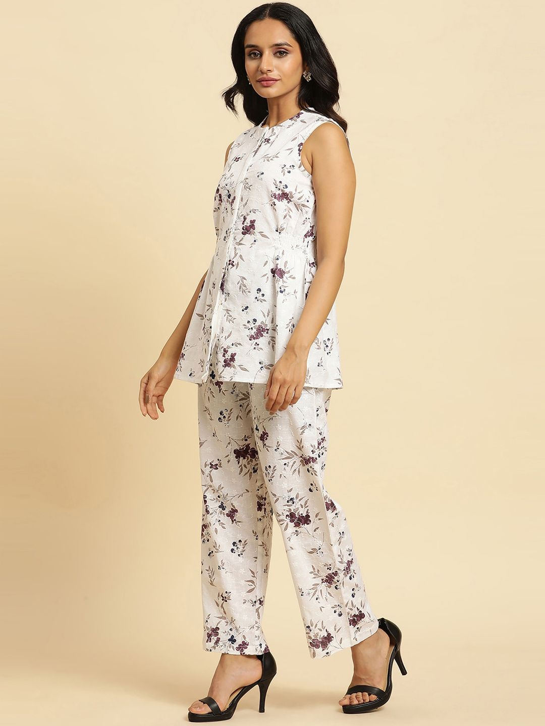 W Floral Floral Printed Tunic & Trousers Co-Ords