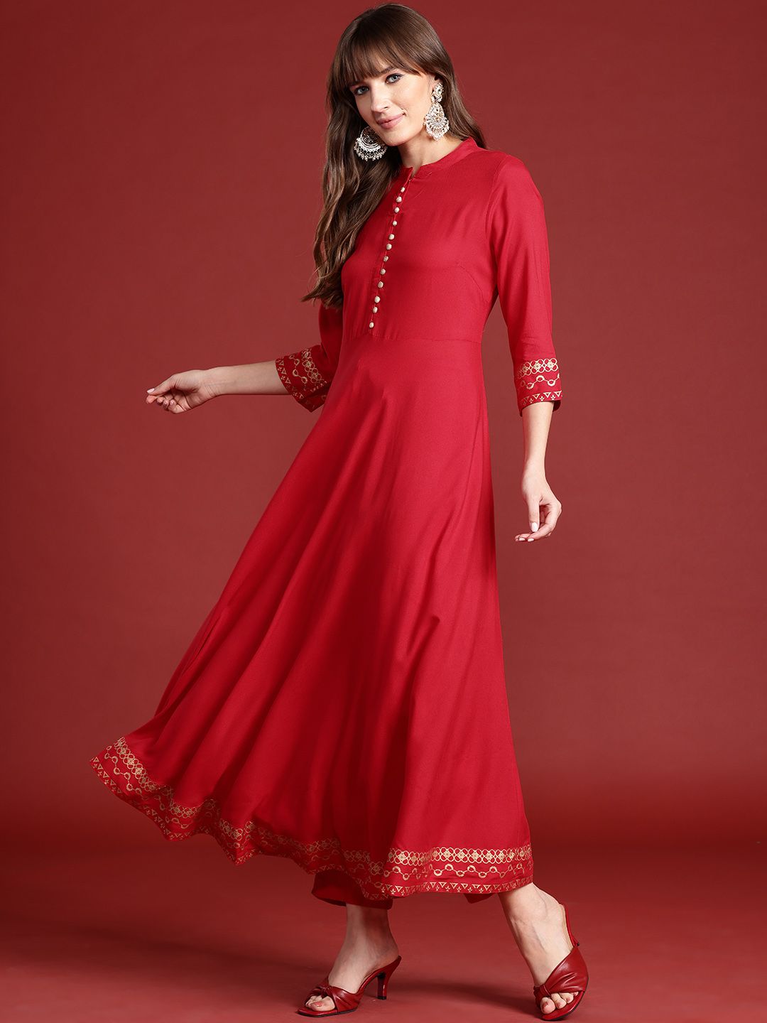 Anouk Women A-Line Kurta with Trousers & Dupatta