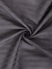 HOSTA HOMES Grey Striped 300 TC Cotton 1 King Bedsheet with 2 Pillow Covers