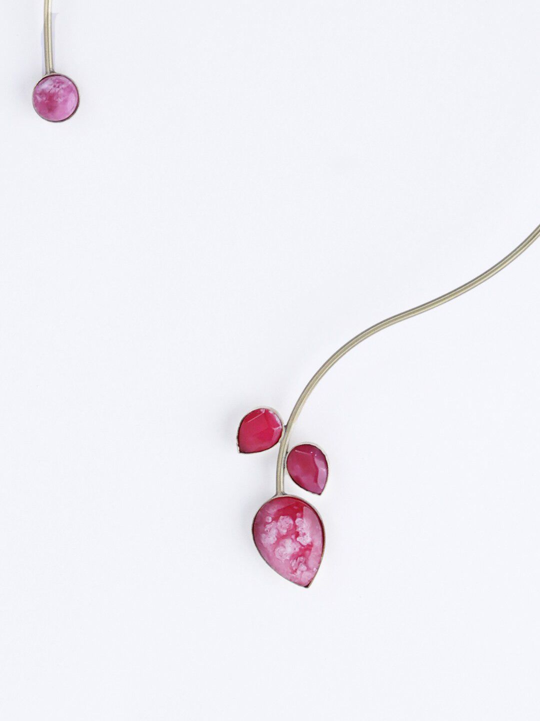 PANASH- Gold-Plated Pink Gemstone Stone Studded Necklace