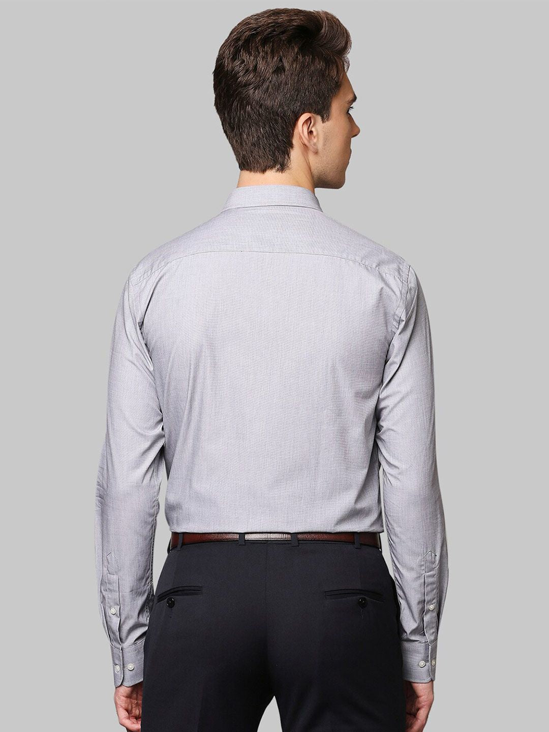 Park Avenue Men Grey Slim Fit Opaque Cotton Formal Shirt