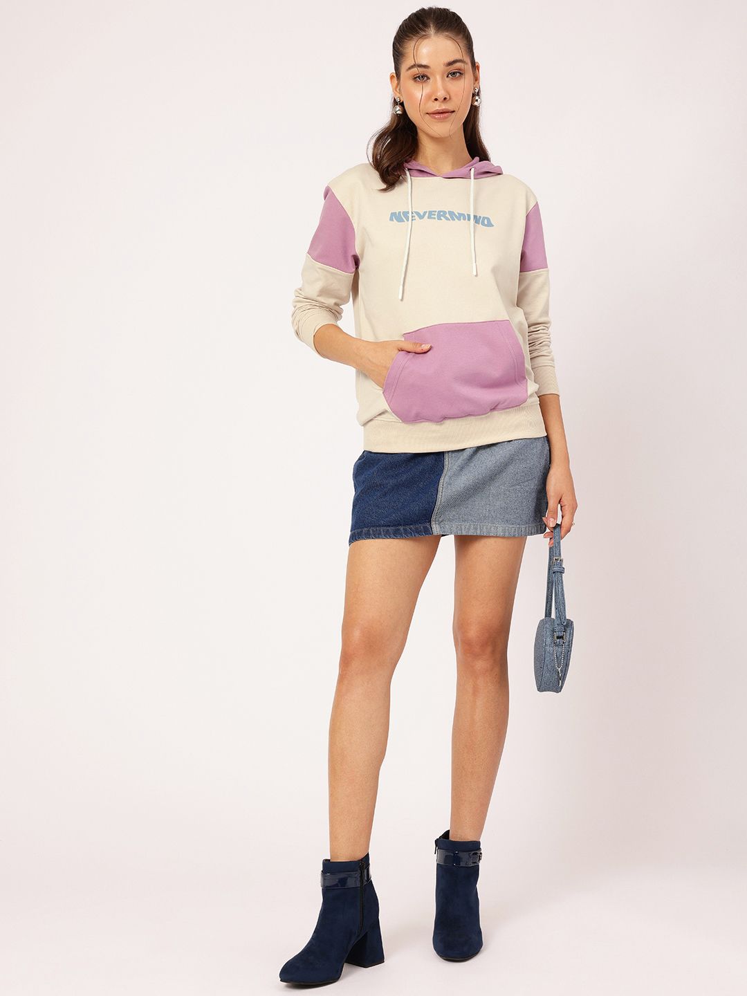DressBerry Colourblocked Hooded SweatShirt