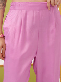 Vishudh V Neck Floral Printed Regular Kurta with Trousers & With Dupatta