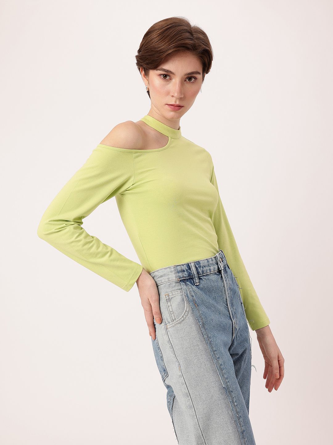DressBerry Charming Cold Shoulder Style Regular Top