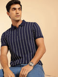 Sambungan Perancis dicetak t-shirt kapas polo tulen