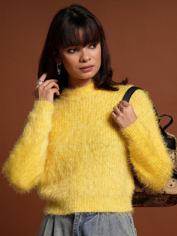 Tokyo Talkies Boucle Crop Pullover Sweater