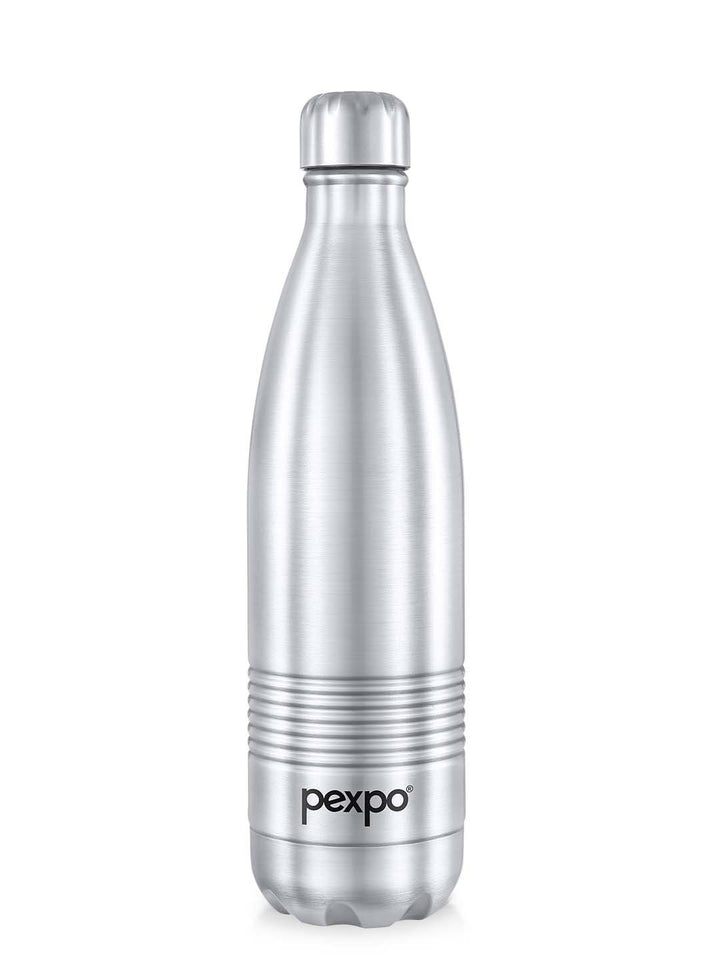 Pexpo Echodlx Silver-Toned ISI Certified Thermosteel Hot Flask Water Bottle 1000ml