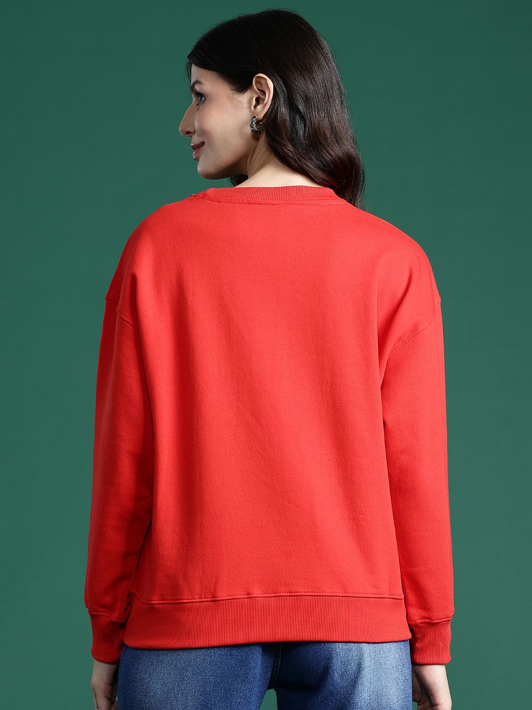 DressBerry Printed Drop-Shoulder Sleeves Sweatshirt