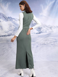 Tokyo Talkies Fitted Waistcoat With Maxi Skirt