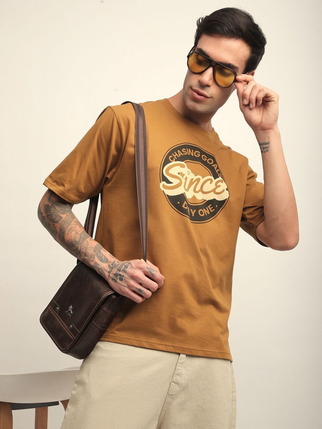 DILLINGER Men Short Sleeve Oversized Crew Neck Printed Tshirt