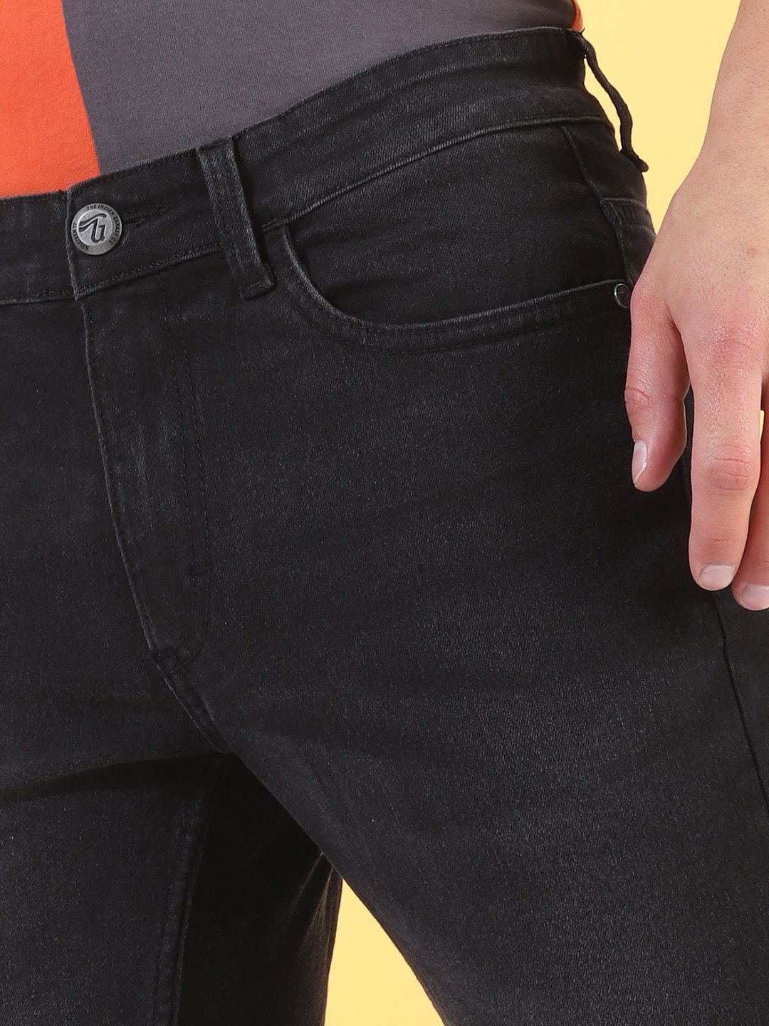 The Indian Garage Co Men Black Slim Fit Mid-Rise Clean Look Jeans