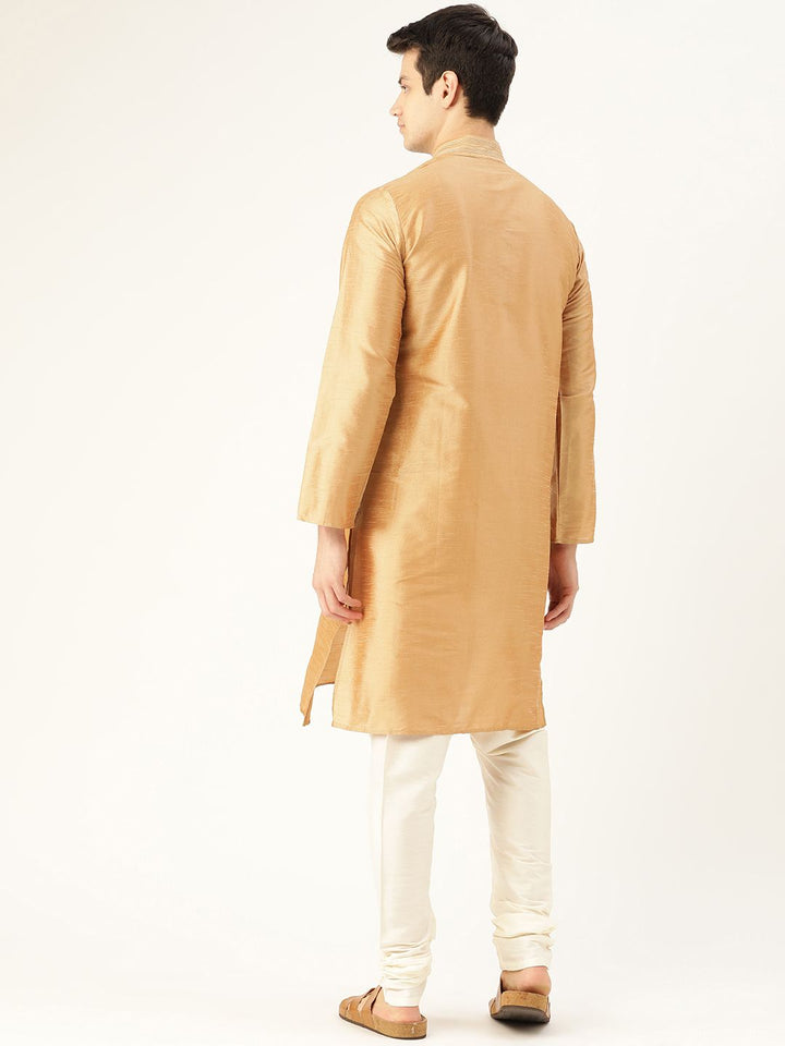 SOJANYA Men Beige Solid Straight Kurta