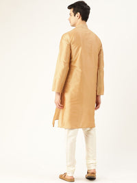 SOJANYA Men Beige Solid Straight Kurta