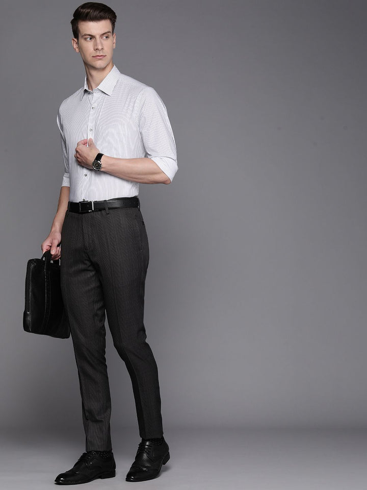Raymond Men Pure Cotton Slim Fit Striped Formal Shirt