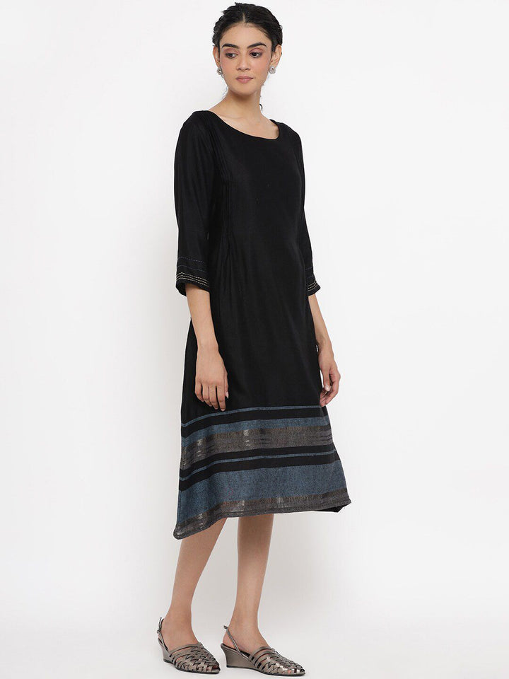 W Women Black Solid Kurta