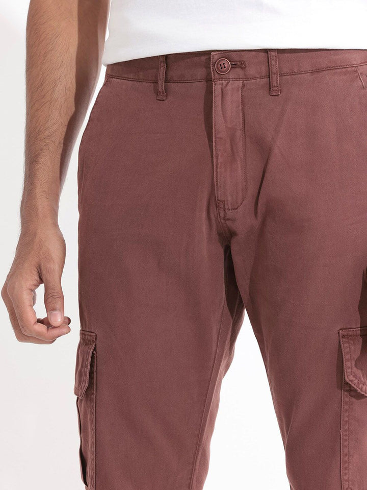 RARE RABBIT Men Inbuil Slim Fit Mid-Rise Plain Cotton Joggers