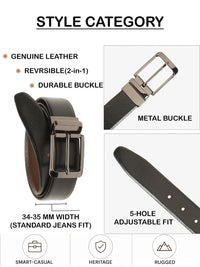 Teakwood Leathers Men Textured Leather Reversible Formal Belt