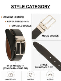Teakwood Leathers Men Textured Leather Reversible Formal Belt