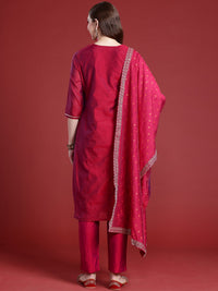 Anouk Women Ethnic Motifs Zari Work Yoke Design Regular Kurta With Trousers & Dupatta