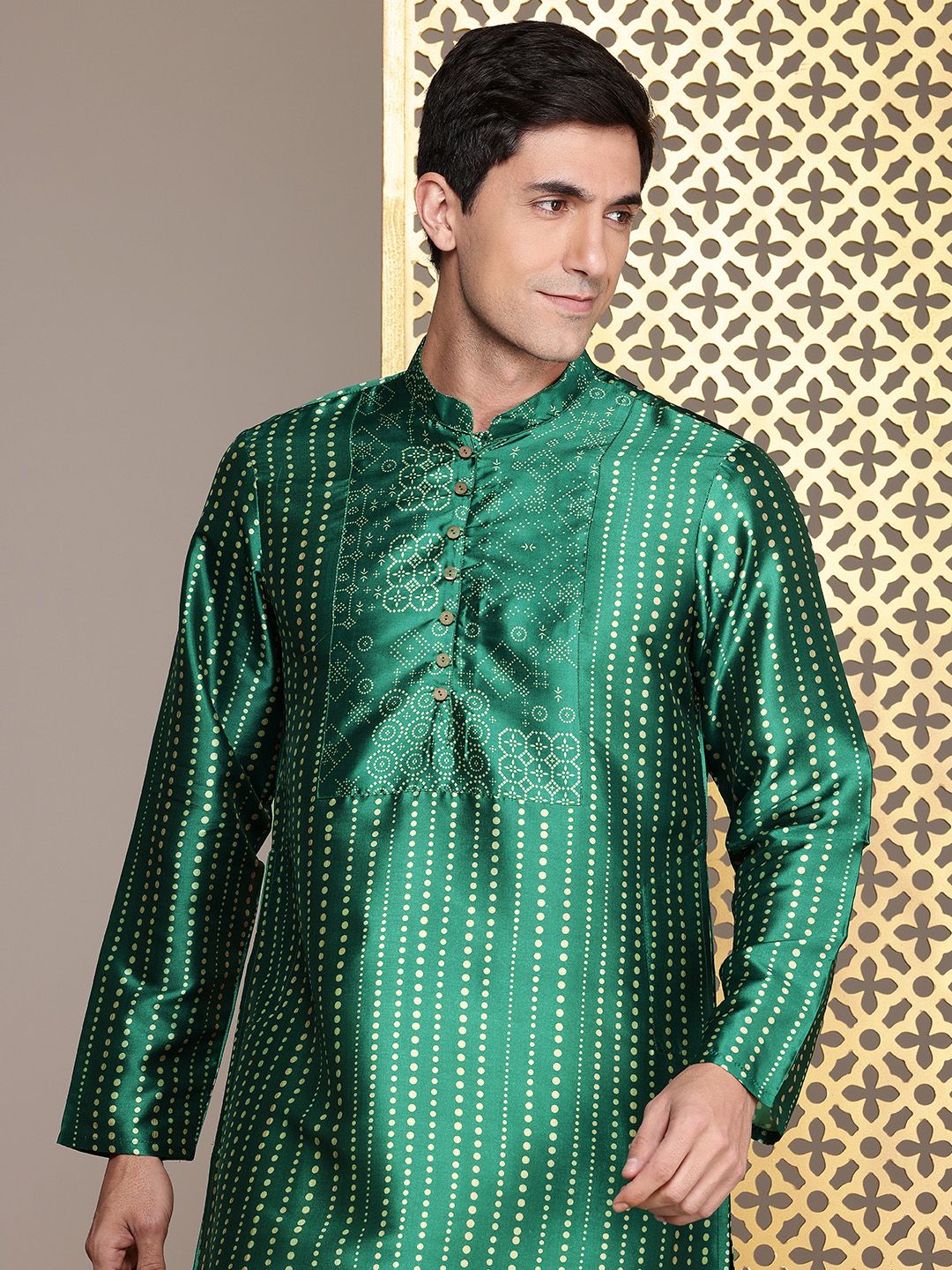 House of Pataudi Jashn Geometric Printed Kurta
