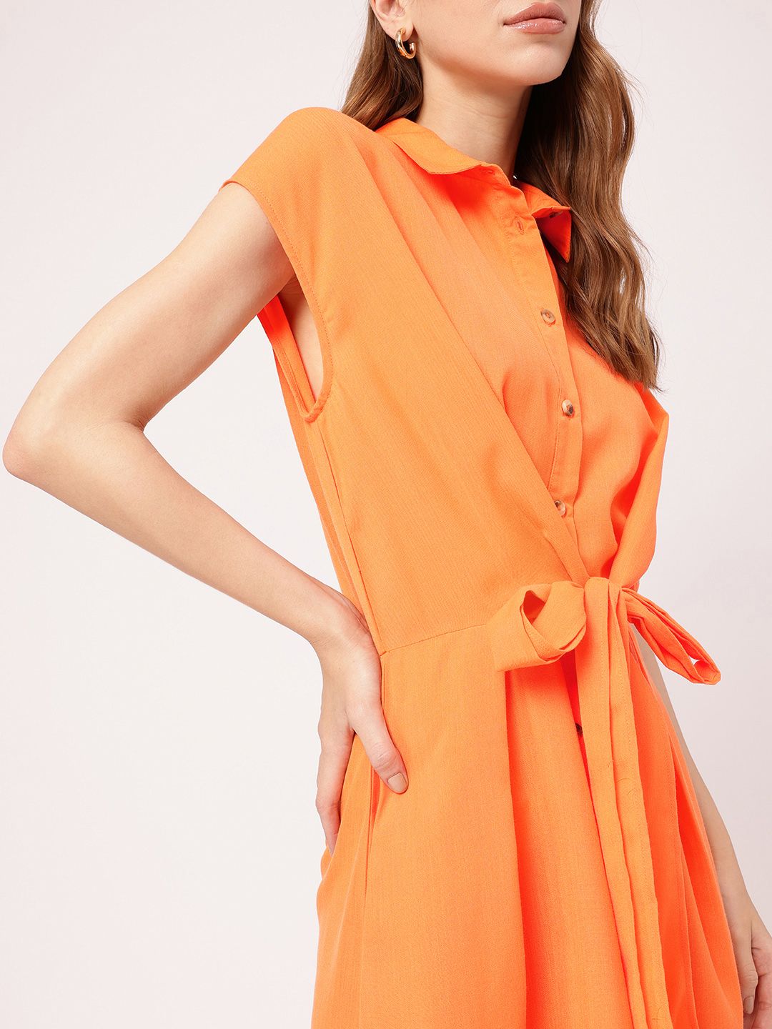 Femme Radiate In Ribbon Shirt Style Dress