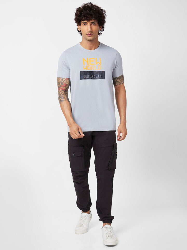 SPYKAR Typography Printed Slim Fit Cotton T-Shirt