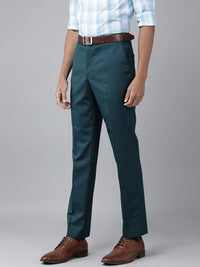 Park Avenue Men Self Design Textured Smart Slim Fit Formal Trousers
