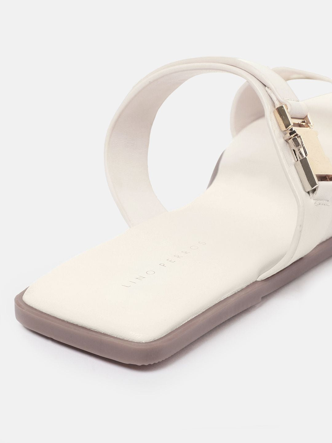 Lino Perros Women Open Toe Flats with Buckle Detail