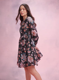 DressBerry Floral Print A-Line Dress