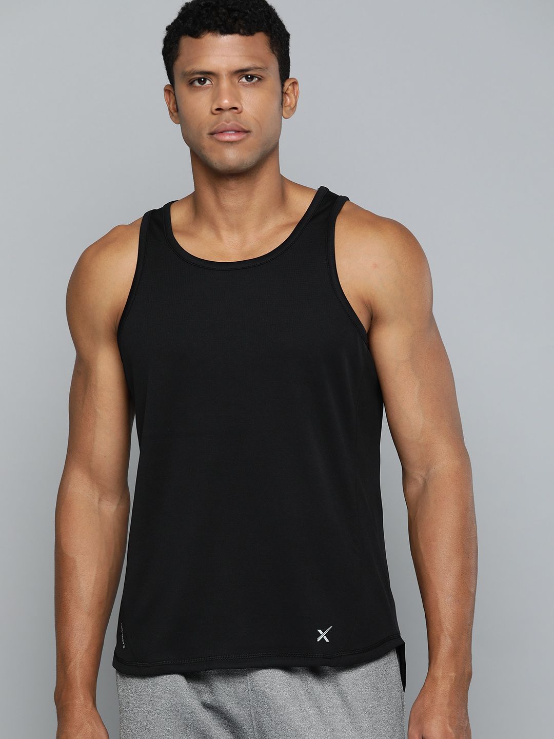 Hrx oleh Hrithik Roshan Brand Logo Print Running Tank T-Shirt