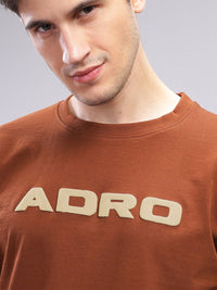 ADRO Men Typography Applique T-shirt