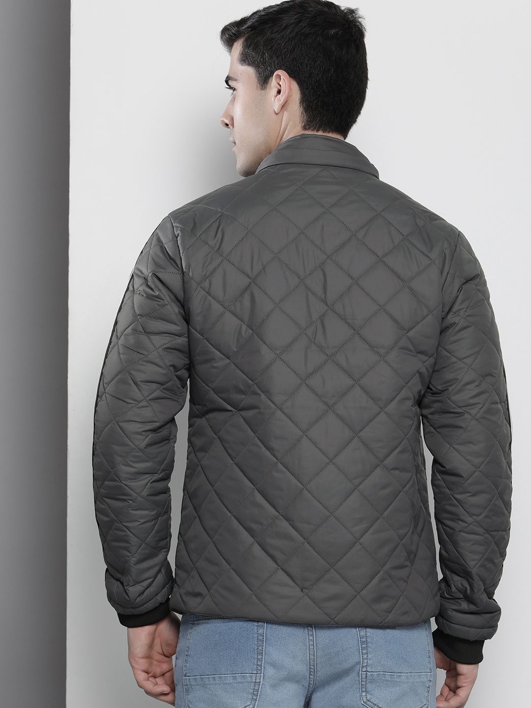 The Indian Garage Co Men Solid Puffer Jacket with Detachable Hood