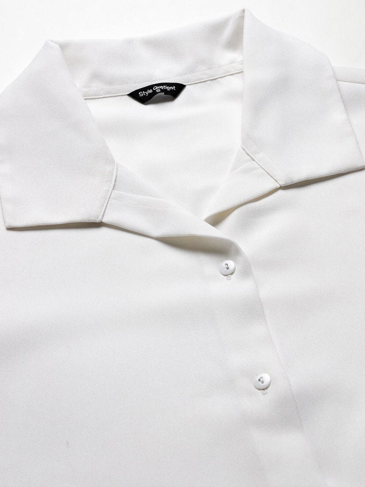 Style Quotient White Smart Spread Collar Formal Shirt