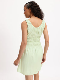 DressBerry Y2K Revival Tie-Up Detailed Smocked Fit and Flare Dress