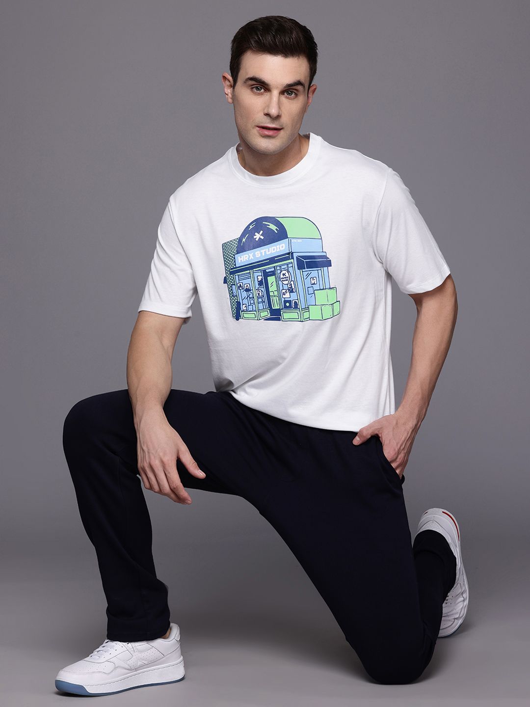 HRX by Hrithik Roshan Quirky Graphic Print Regular Fit Lifestyle T-shirt