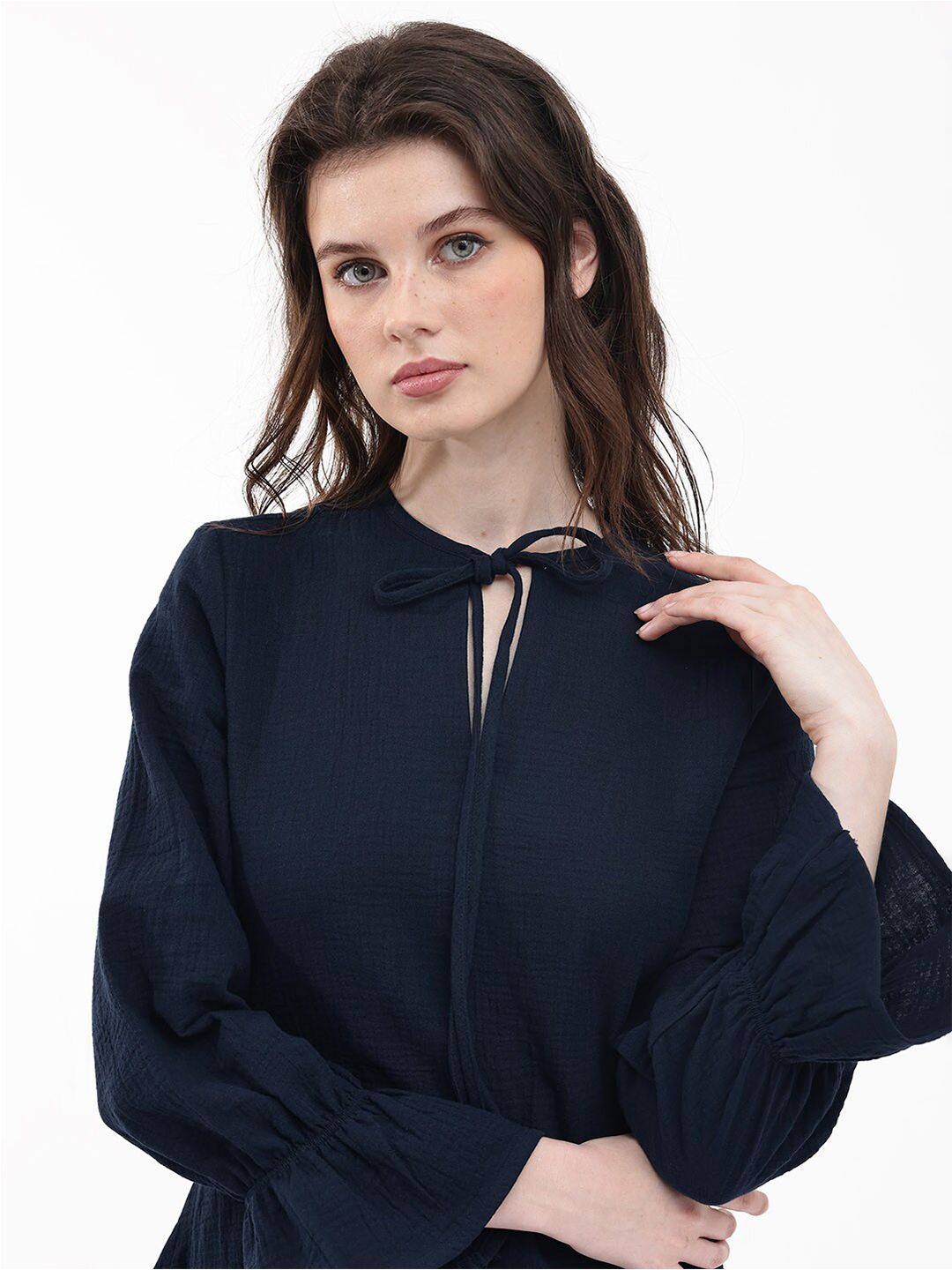 RAREISM Puff Sleeve A-Line Dress